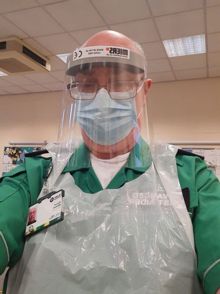 Pictured is our quality representative and St John’s Ambulance volunteer, wearing full PPE.