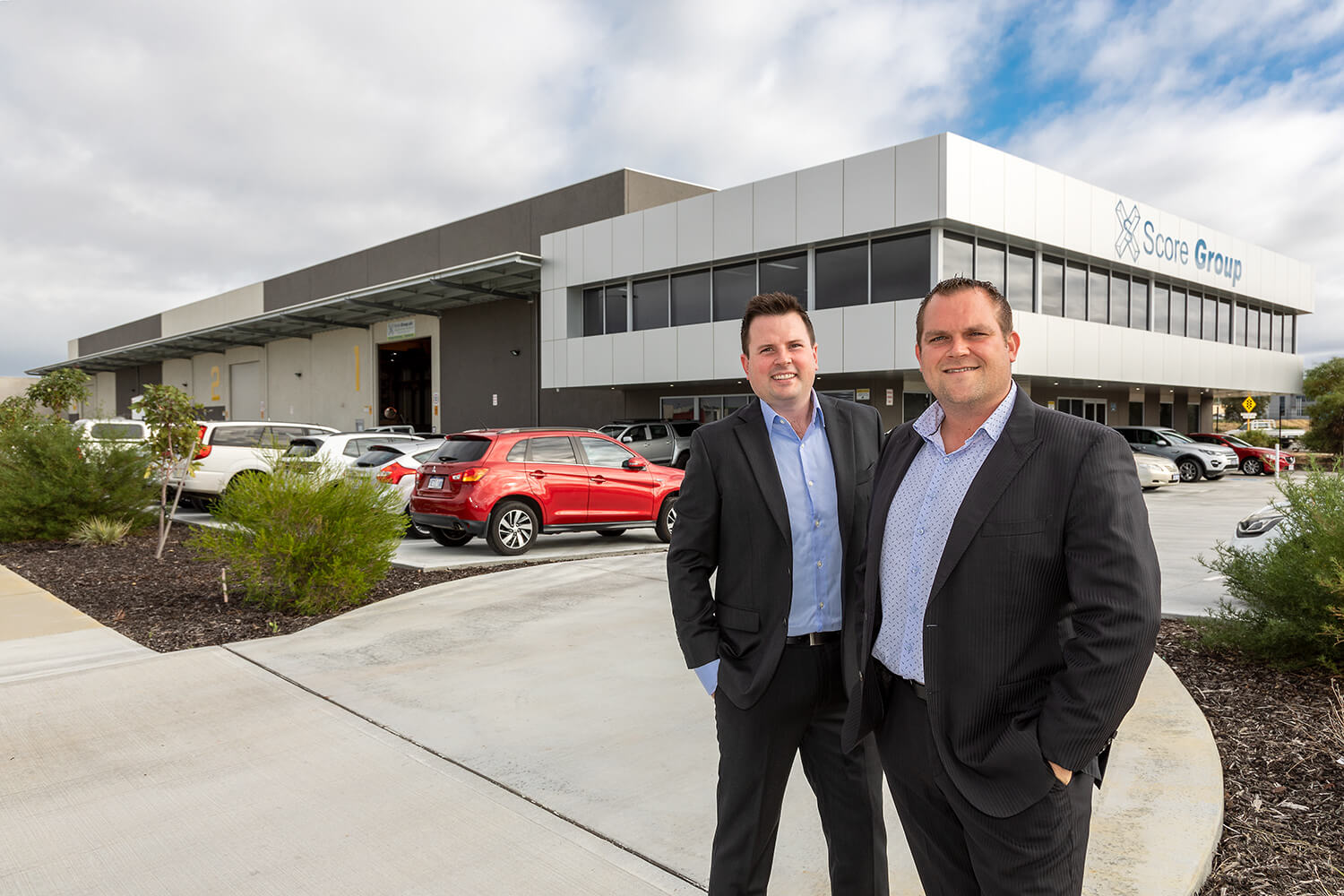 (L-R) Matthew Kilgallon, Business Development Manager – Asia Pacificand Graeme Stephen, Business Unit Director – Asia Pacific
outside the Score Australasia building in Perth, WA.